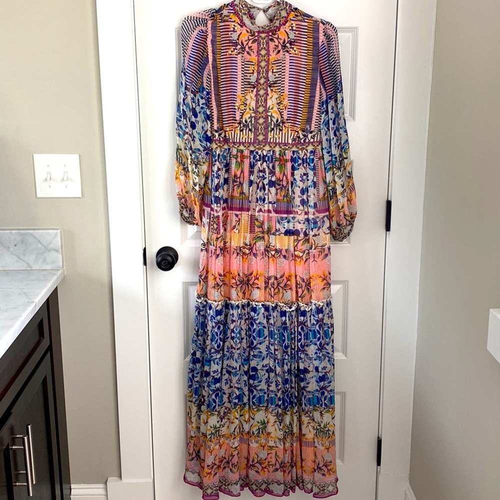 Stunning long sleeve Anthropologie maxi dress